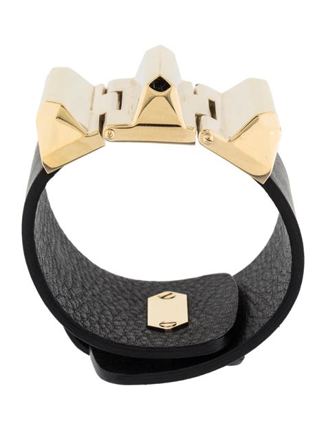 gucci studded leather bracelet|Gucci leather cuff bracelet.